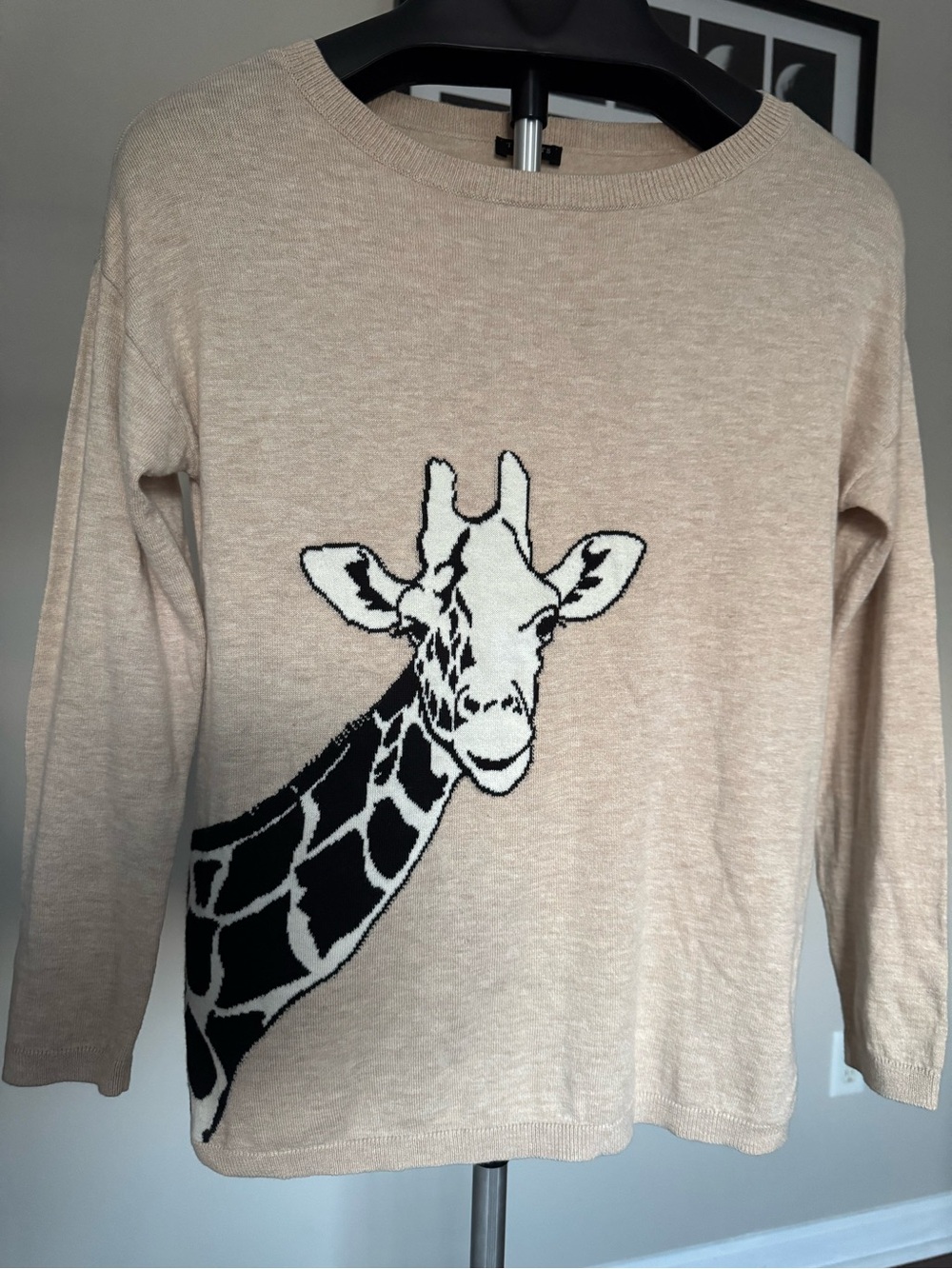 Talbots Giraffe Graphic Sweater Top - Beige Sp